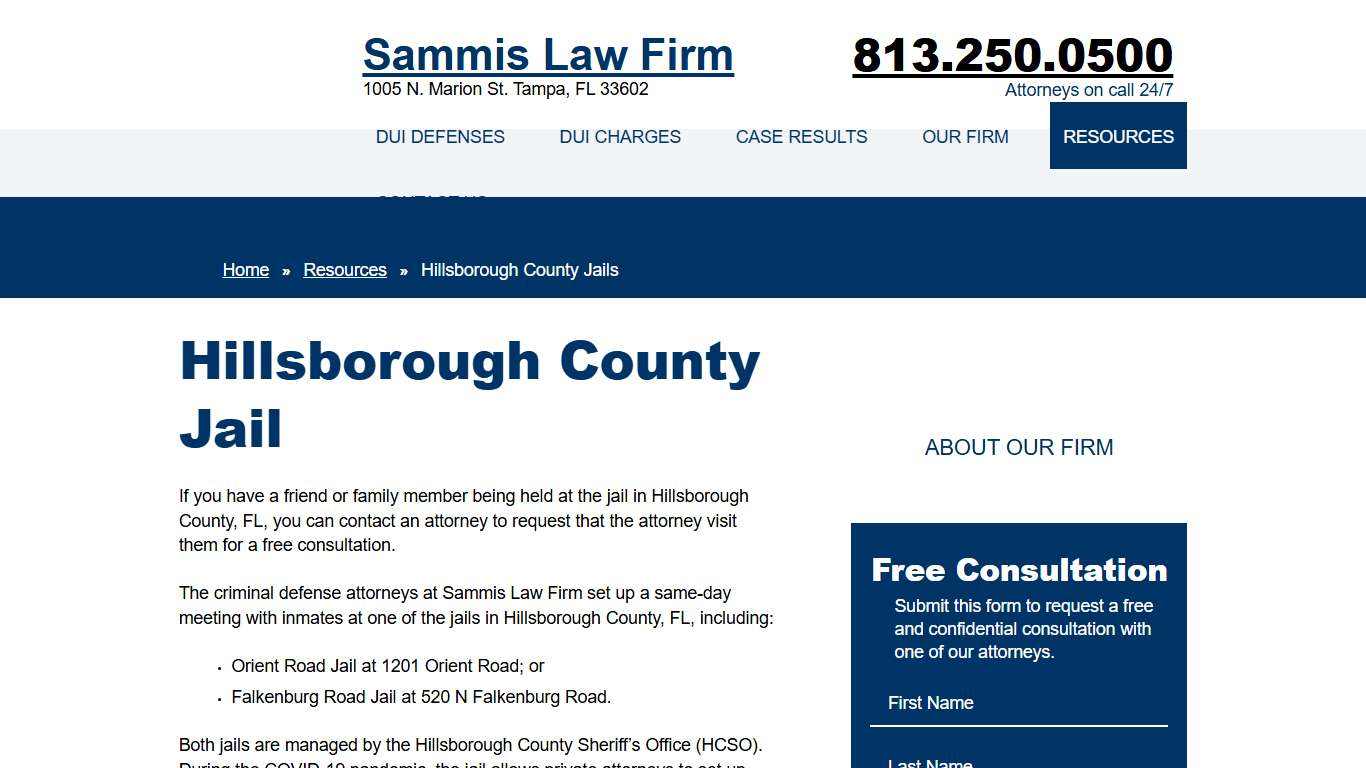 Attorney for the Jails in Hillsborough County, FL | Orient and Faulkenburg